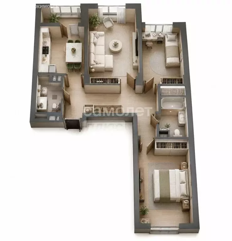 3-комнатная квартира: Омск, улица Завертяева, 1 (75.75 м) - Фото 1