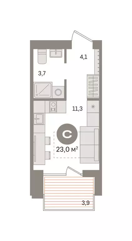 Квартира-студия: Новосибирский район, рабочий посёлок Краснообск, ... - Фото 1