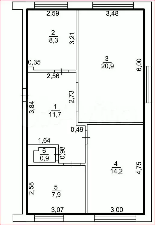 3-к. квартира, 64,8 м, 1/5 эт. - Фото 0