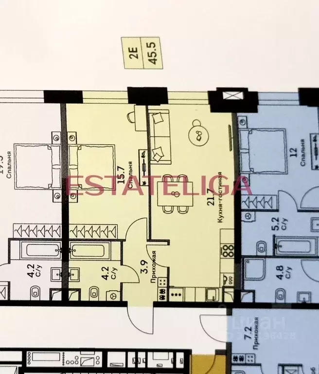 1-к кв. Москва ул. Архитектора Власова, 71к1 (45.5 м) - Фото 2