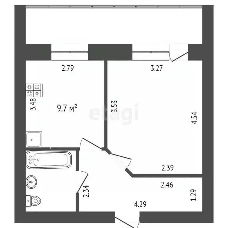 1-к кв. Тюменская область, Тюмень ул. Самарцева, 177 (35.2 м) - Фото 1
