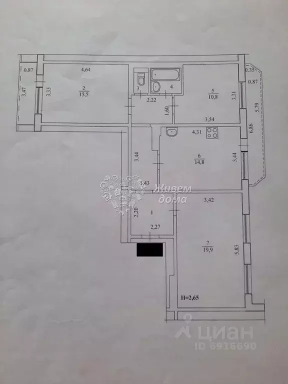 3-к кв. Волгоградская область, Волгоград ул. Хользунова, 36/5 (80.1 м) - Фото 1