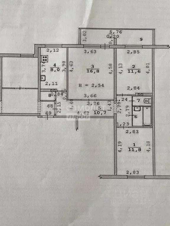 3-к кв. Свердловская область, Екатеринбург ул. Металлургов, 44 (63.6 ... - Фото 2