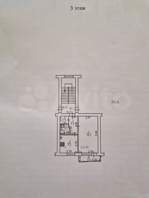 1-к. квартира, 30,6 м, 3/5 эт. - Фото 0