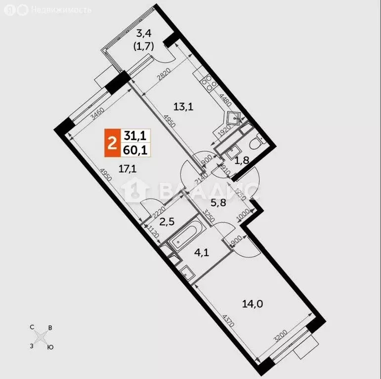 2-комнатная квартира: посёлок Нагорное, ЖК Датский Квартал, улица ... - Фото 1