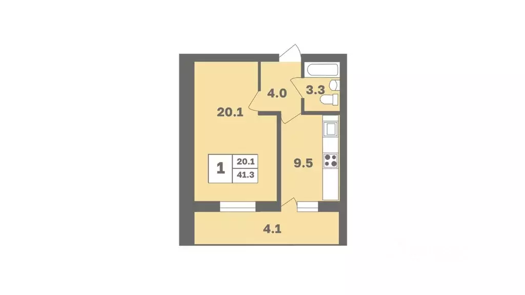 1-к кв. Башкортостан, Уфа Дагестанская ул., лит12 (41.3 м) - Фото 1