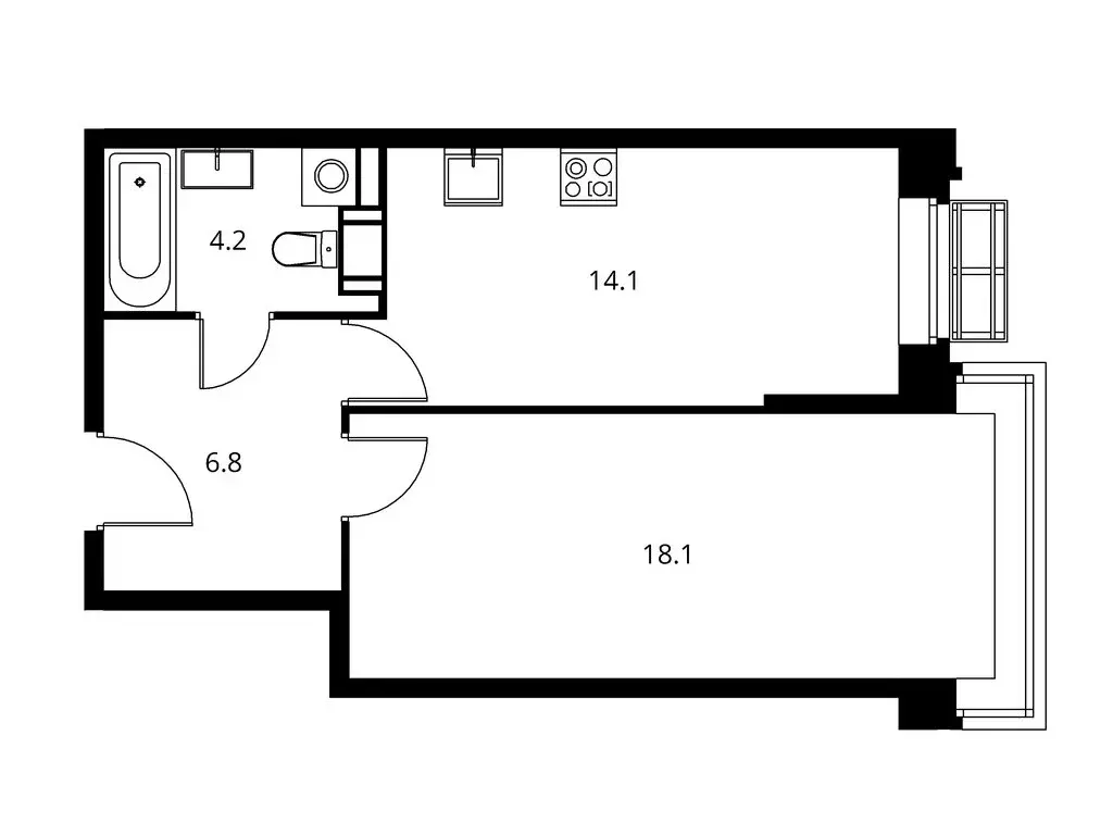 1-комнатная квартира: Щёлково, улица Строителей, 14А (43.14 м) - Фото 1