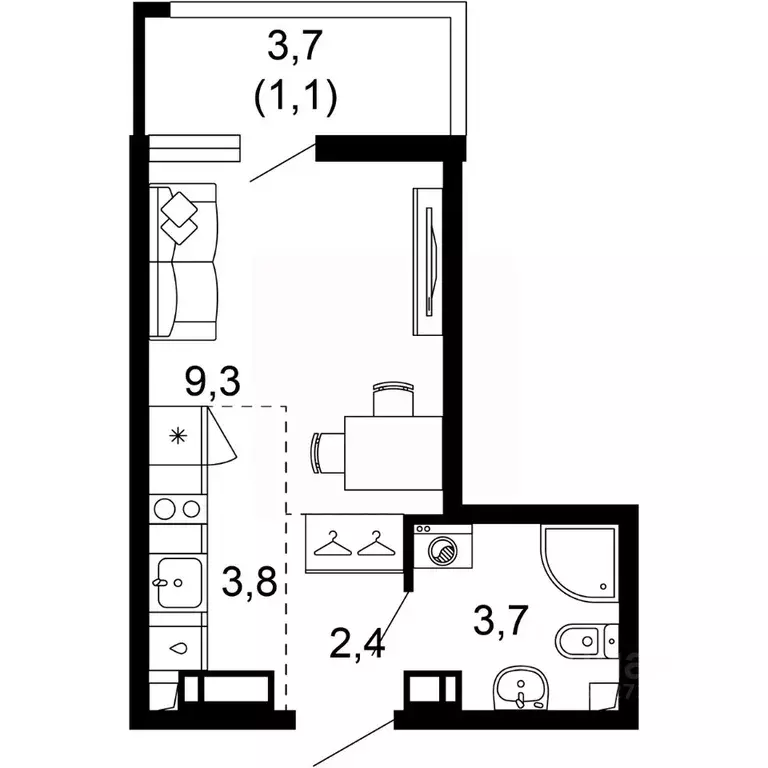 1-к кв. Краснодарский край, Сочи пос. Кудепста,  (20.3 м) - Фото 0