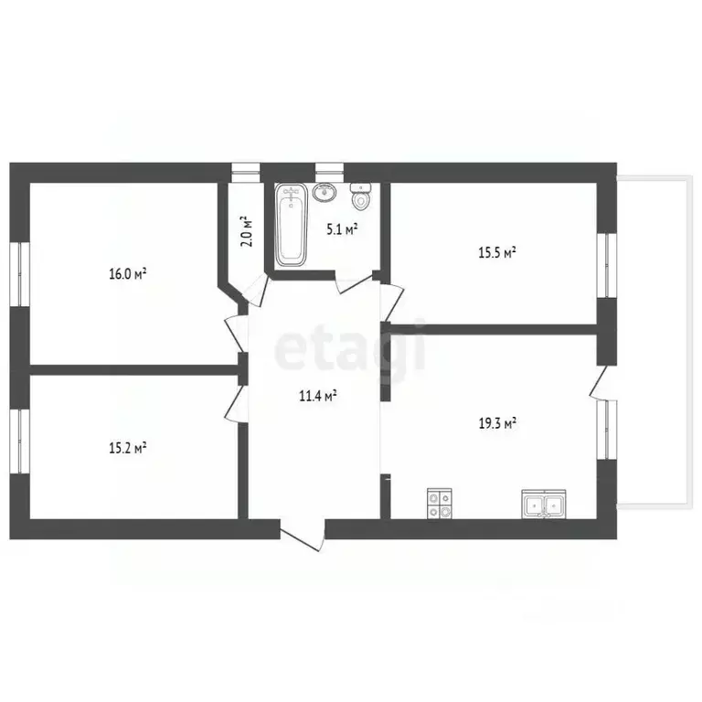 Дом в Тюменская область, Тюменский муниципальный округ, с. Онохино ул. ... - Фото 2