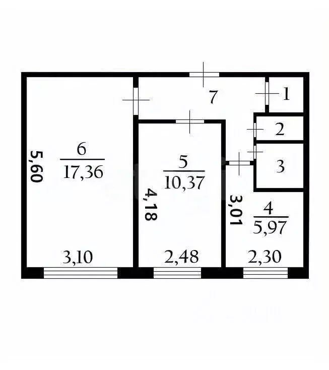 2-к кв. Белгородская область, Белгород ул. Железнякова, 19 (44.04 м) - Фото 2