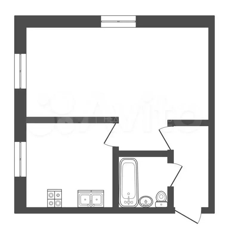 2-к. квартира, 41 м, 2/3 эт. - Фото 0