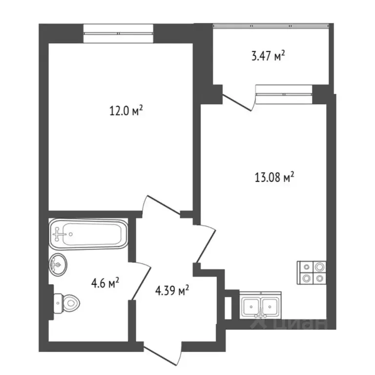 1-к кв. Санкт-Петербург пос. Шушары, ул. Нины Петровой, 6к1 (36.5 м) - Фото 2