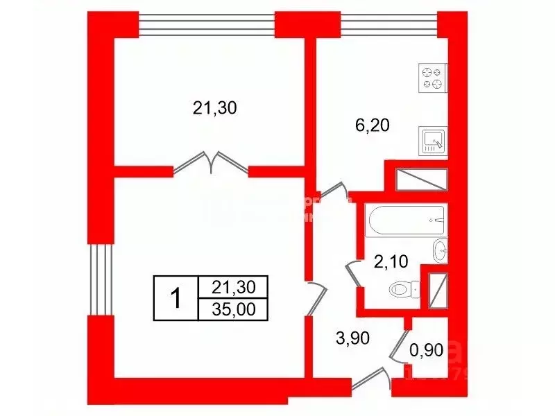 1-к кв. Санкт-Петербург Дачный просп., 15 (35.0 м) - Фото 2