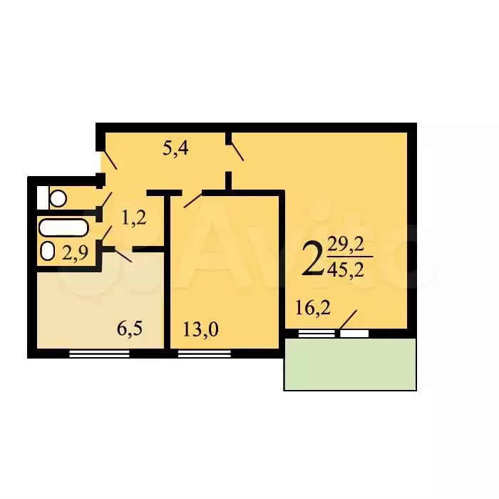 Аукцион: 2-к. квартира, 45,4 м, 9/9 эт. - Фото 0