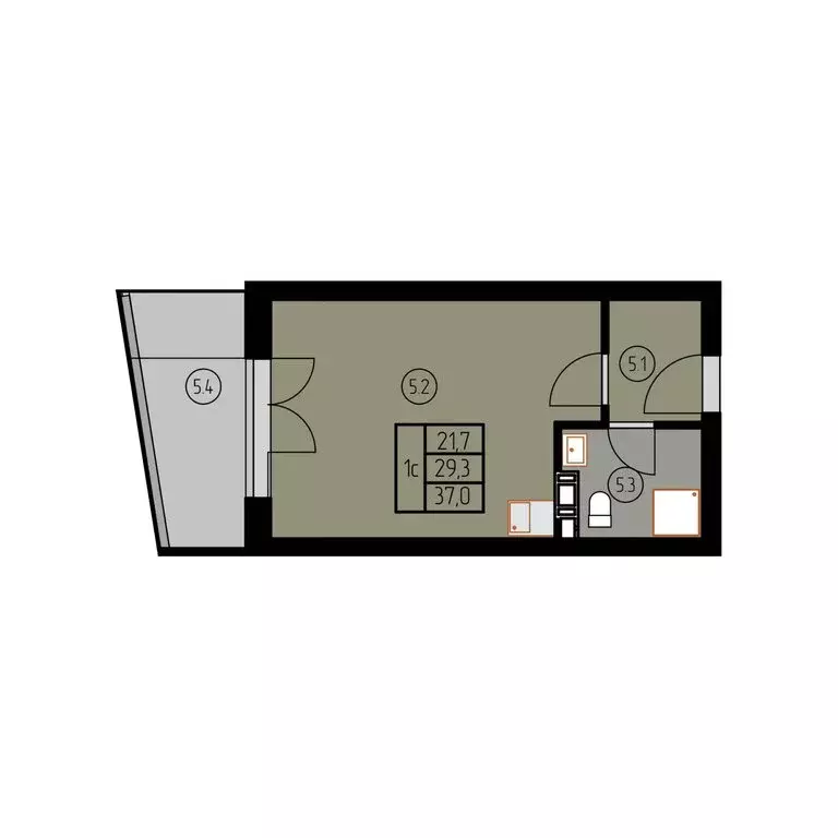 Квартира-студия: Лесное, КА Отрада Resort (37 м) - Фото 1