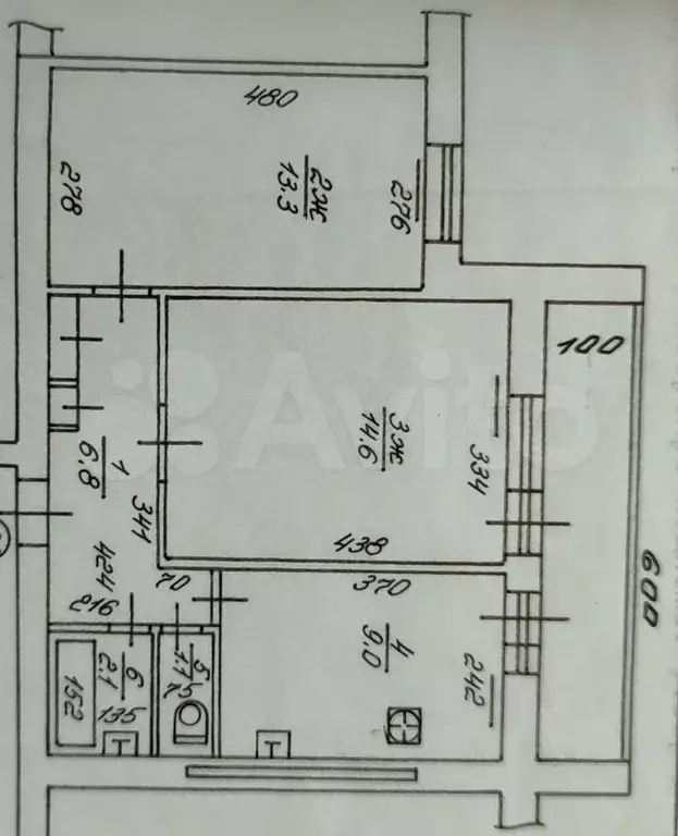 2-к. квартира, 46,9 м, 6/9 эт. - Фото 0