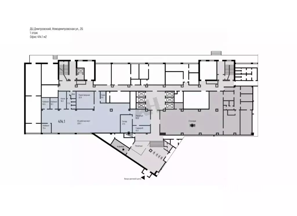 Помещение свободного назначения в Москва Новодмитровская ул., 2Б (414 ... - Фото 2