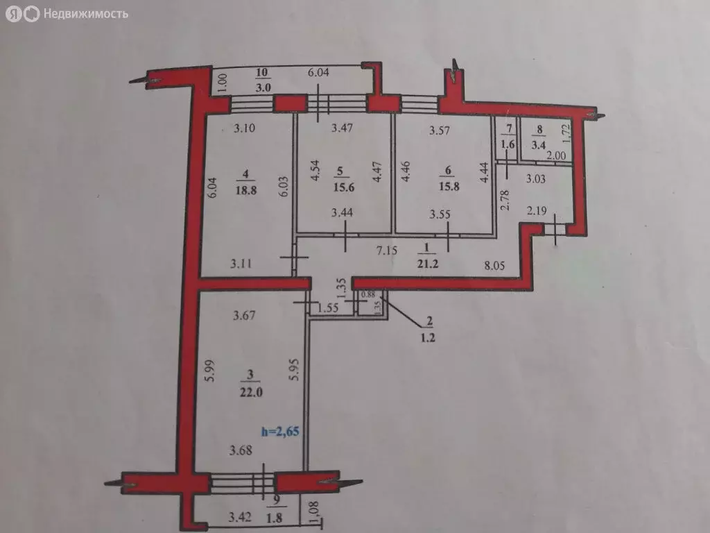 3-комнатная квартира: Стерлитамак, улица Худайбердина, 218 (104.4 м) - Фото 2