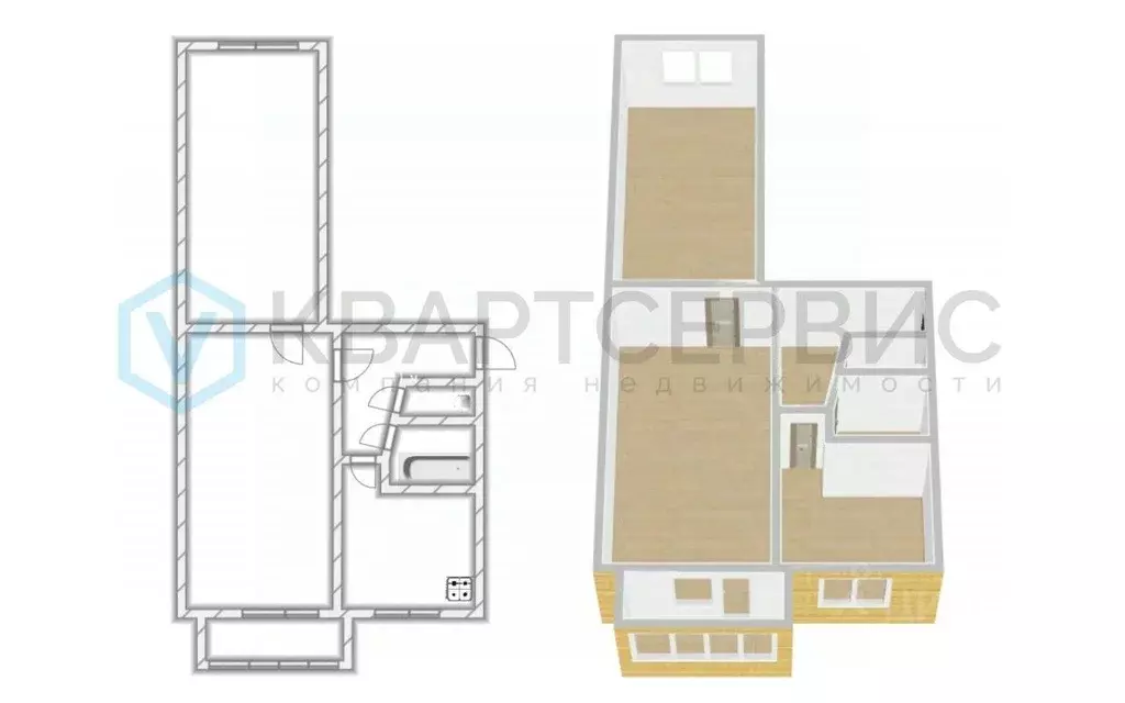 2-к кв. Омская область, Омск просп. Карла Маркса, 89а (46.5 м) - Фото 2