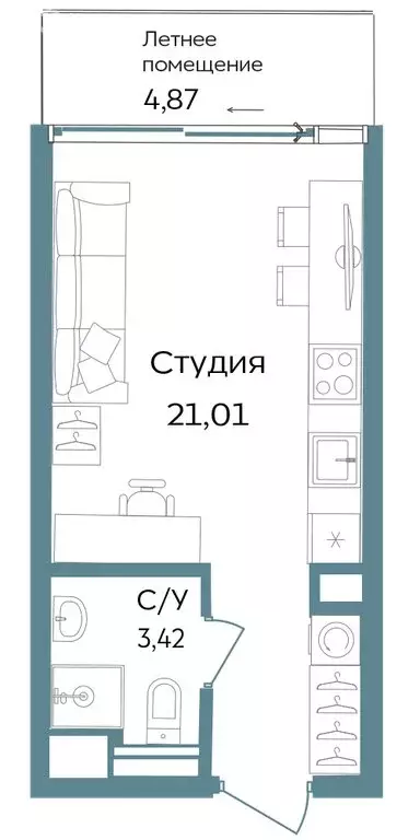 Квартира-студия: Республика Крым, Саки (29.3 м) - Фото 1