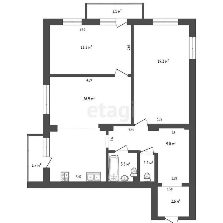 3-комнатная квартира: Самара, проспект Карла Маркса, 17 (75.6 м) - Фото 1