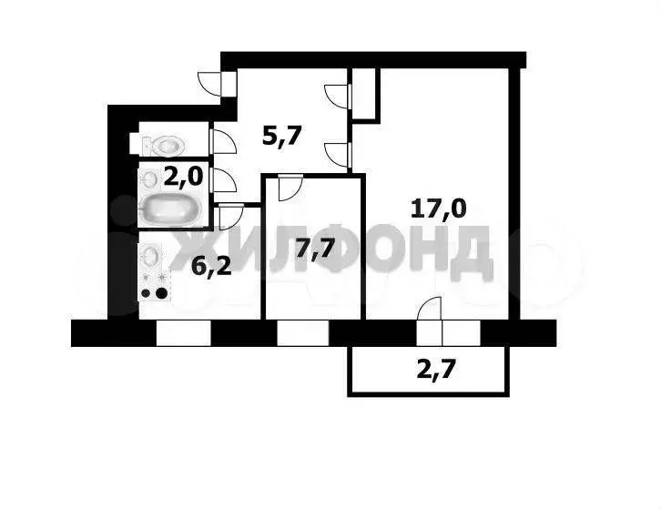 Комната 17 м в 2-к., 4/5 эт. - Фото 0