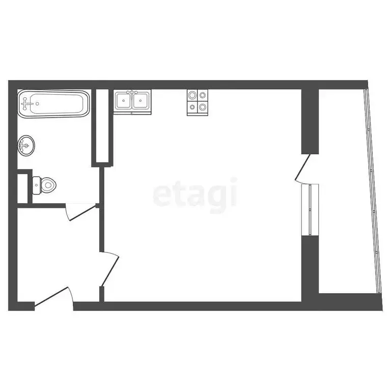 Квартира-студия: Челябинск, улица Братьев Кашириных, 115 (23.5 м) - Фото 1