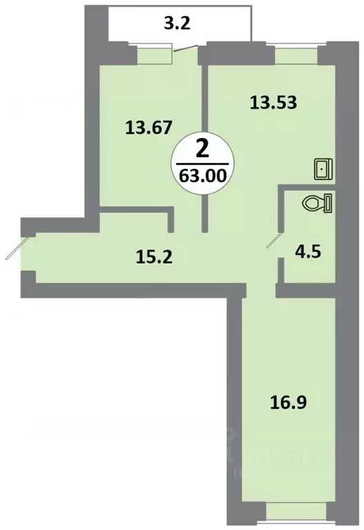 3-к кв. Красноярский край, Красноярск Соколовская ул., 52 (63.0 м) - Фото 0