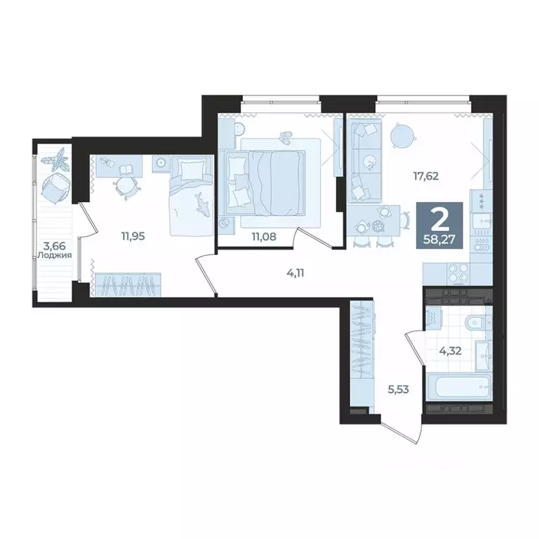 2-к кв. Свердловская область, Екатеринбург пер. Ударников, 33 (58.27 ... - Фото 1