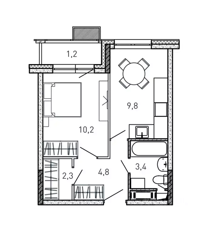 Студия Московская область, Балашиха ул. Твардовского, 56 (31.7 м) - Фото 1
