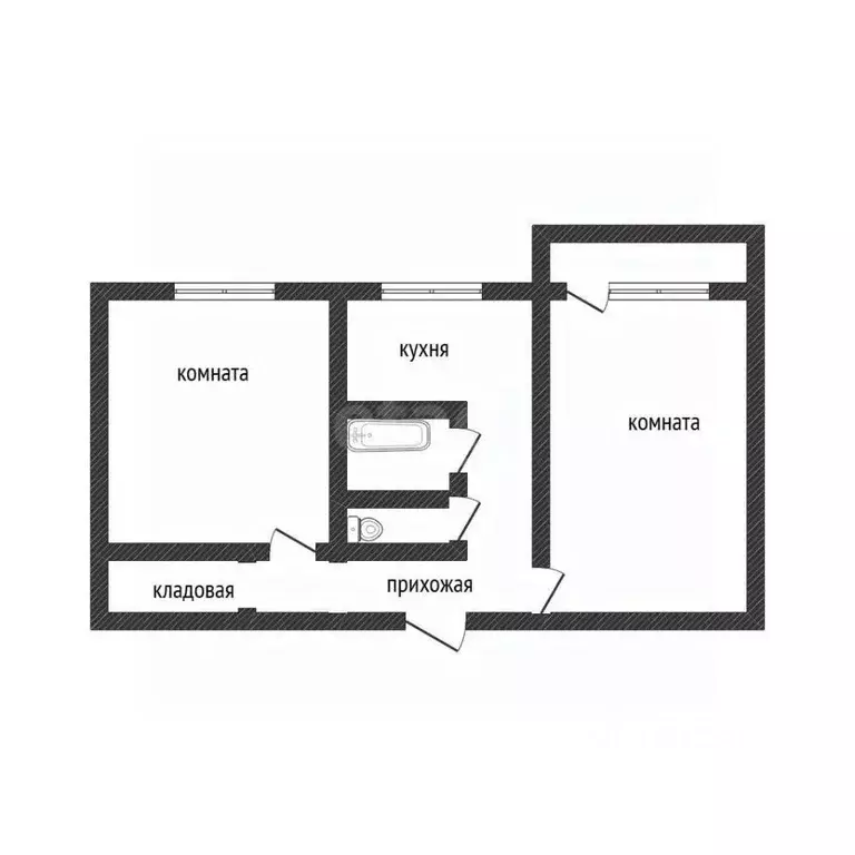 2-к кв. Алтайский край, Бийск пер. Владимира Мартьянова, 53 (43.5 м) - Фото 2