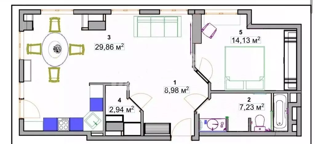 2-к кв. Московская область, Красногорск ул. Авангардная, 3 (63.14 м) - Фото 2
