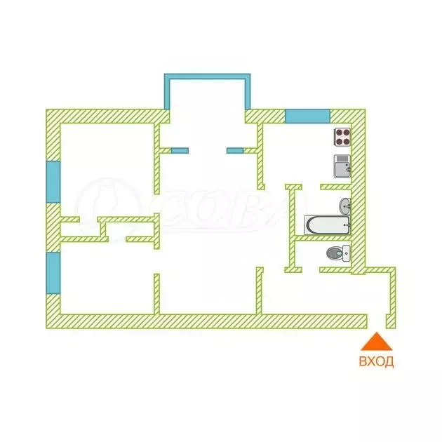 3-комнатная квартира: Сочи, улица Ленина, 48 (48 м) - Фото 2