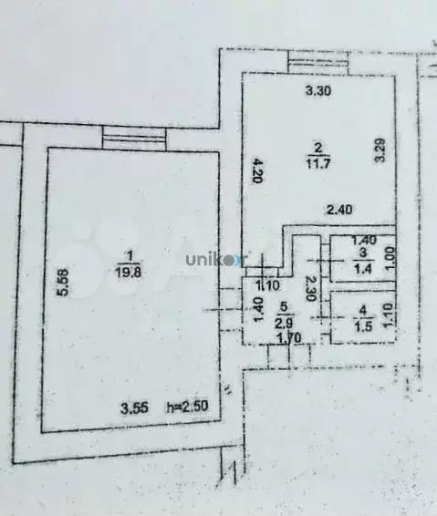 1-к. квартира, 37,3 м, 1/3 эт. - Фото 0