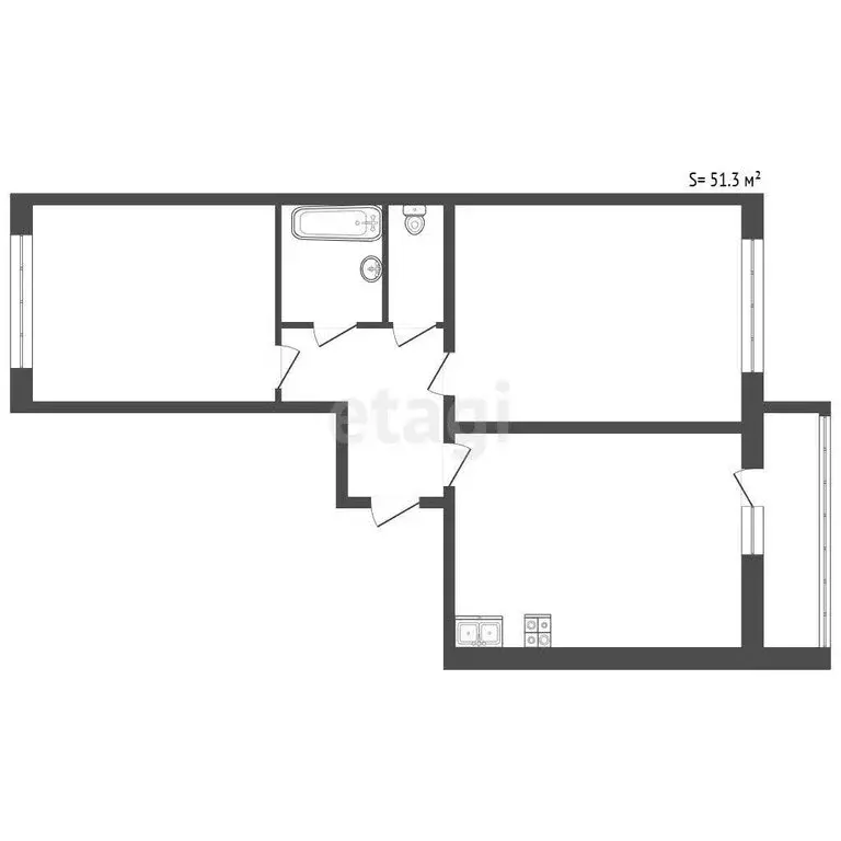 2-комнатная квартира: Мурино, улица Шоссе в Лаврики, 59к1 (51.3 м) - Фото 1