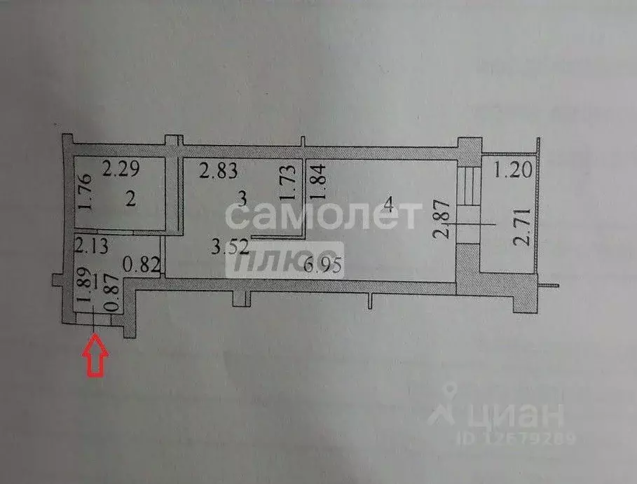 Студия Липецкая область, Липецк ул. Артемова, 5А (29.0 м) - Фото 2