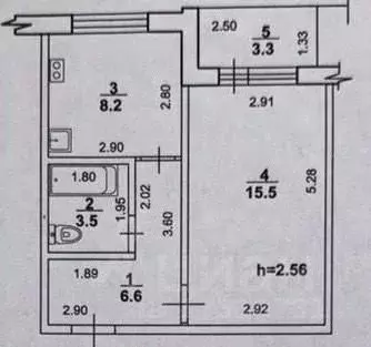 1-к кв. Башкортостан, Стерлитамак ул. Артема, 142 (33.8 м) - Фото 1