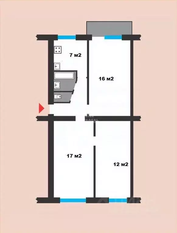 3-к кв. Воронежская область, Воронеж Ленинский просп., 185 (59.5 м) - Фото 2