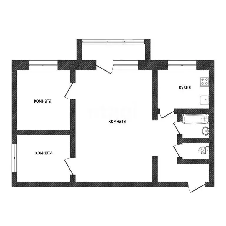 3-комнатная квартира: Златоуст, улица Шишкина, 6 (46.7 м) - Фото 1