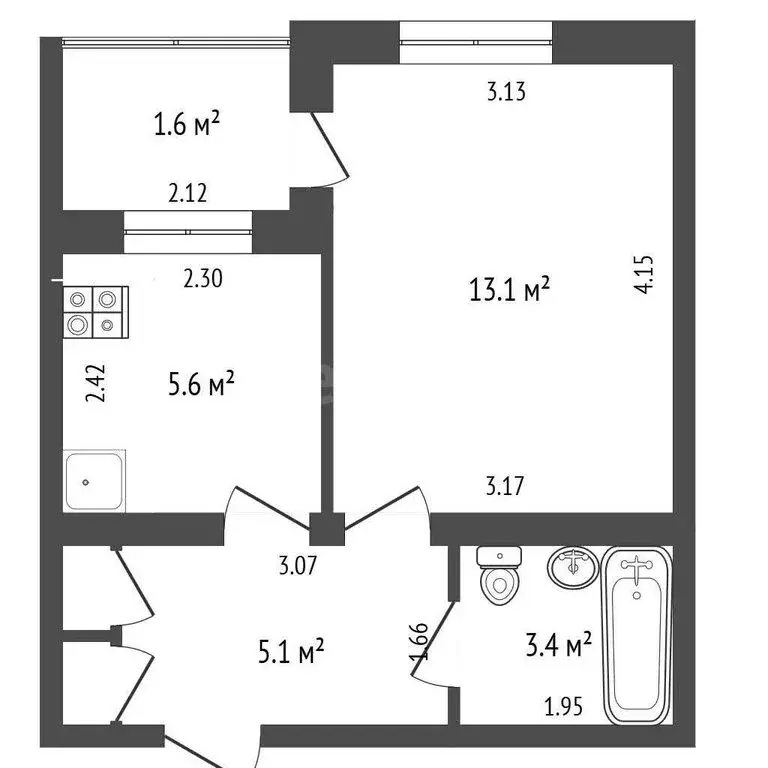 1-комнатная квартира: Феодосия, улица Челнокова, 56Б (28.2 м) - Фото 1