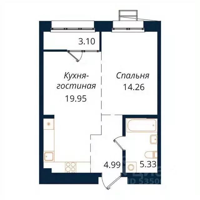 1-к кв. Иркутская область, Иркутск Байкальская ул., 246Б (47.6 м) - Фото 1