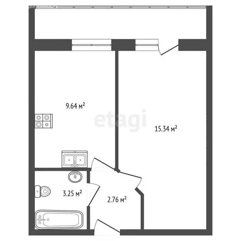 1-комнатная квартира: Мурино, бульвар Менделеева, 3 (30.7 м) - Фото 1