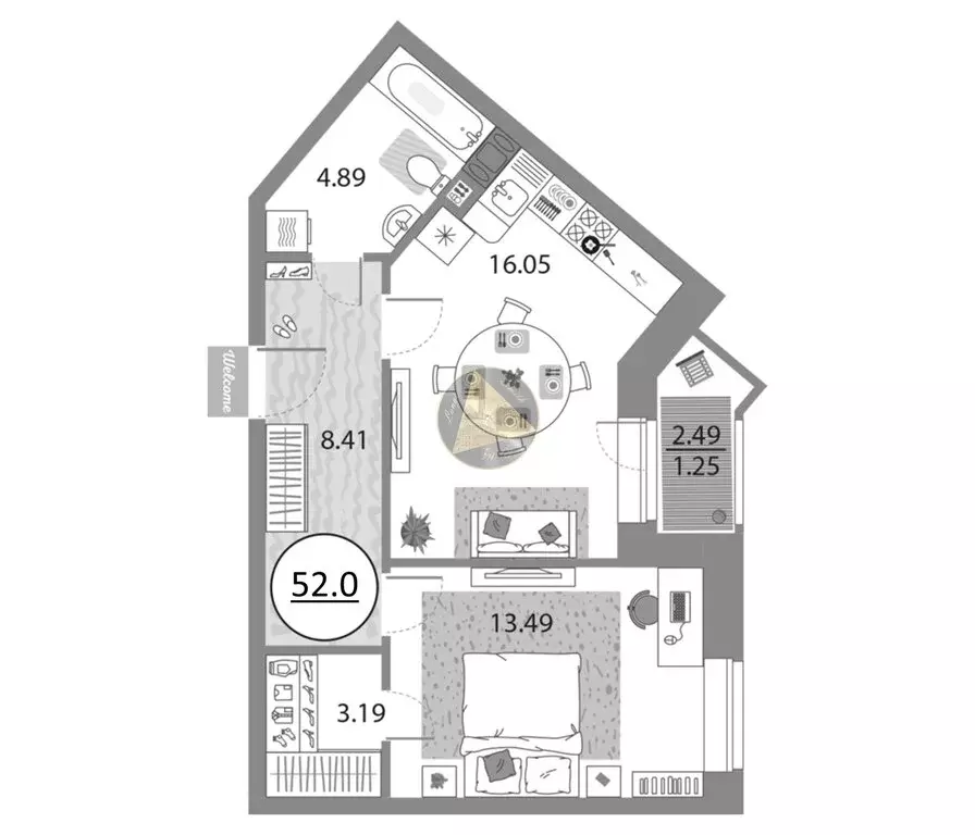 1-комнатная квартира: Санкт-Петербург, проспект Авиаконструкторов, 54 ... - Фото 2