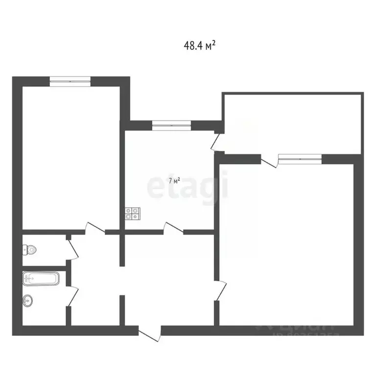 2-к кв. Ставропольский край, Ессентуки ул. Маяковского (48.4 м) - Фото 2