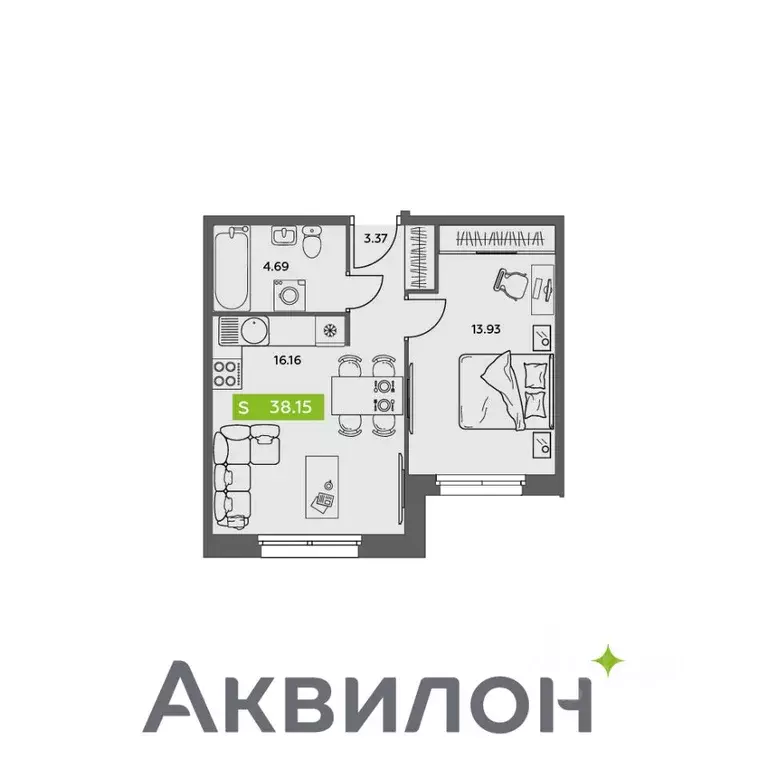 1-к кв. Архангельская область, Северодвинск  (38.15 м) - Фото 0