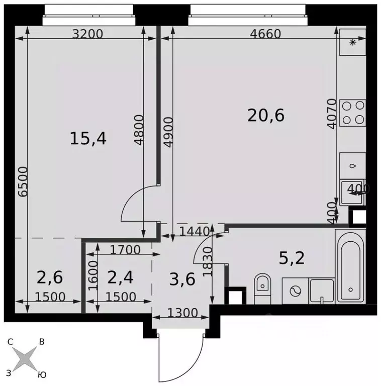2-к кв. Москва Новоостаповская ул., 6АС1 (49.8 м) - Фото 1