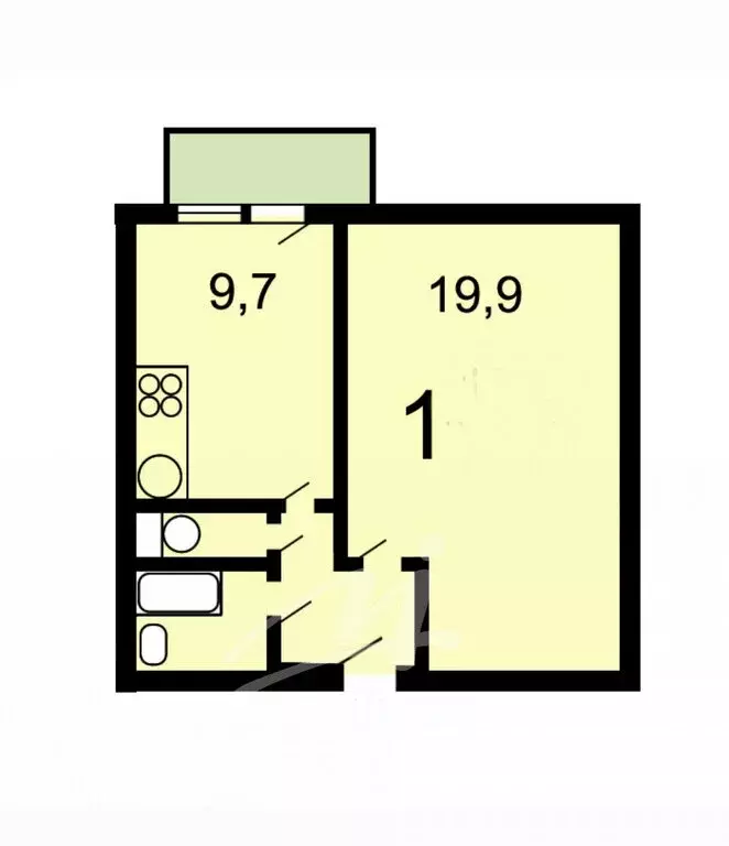 1-комнатная квартира: Москва, Кронштадтский бульвар, 13/2к1 (35.2 м) - Фото 1