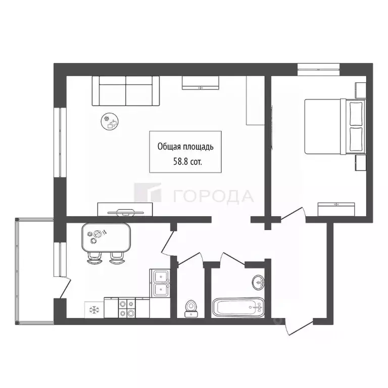 2-к кв. Новосибирская область, Новосибирск ул. Плющихинская, 9 (58.8 ... - Фото 2