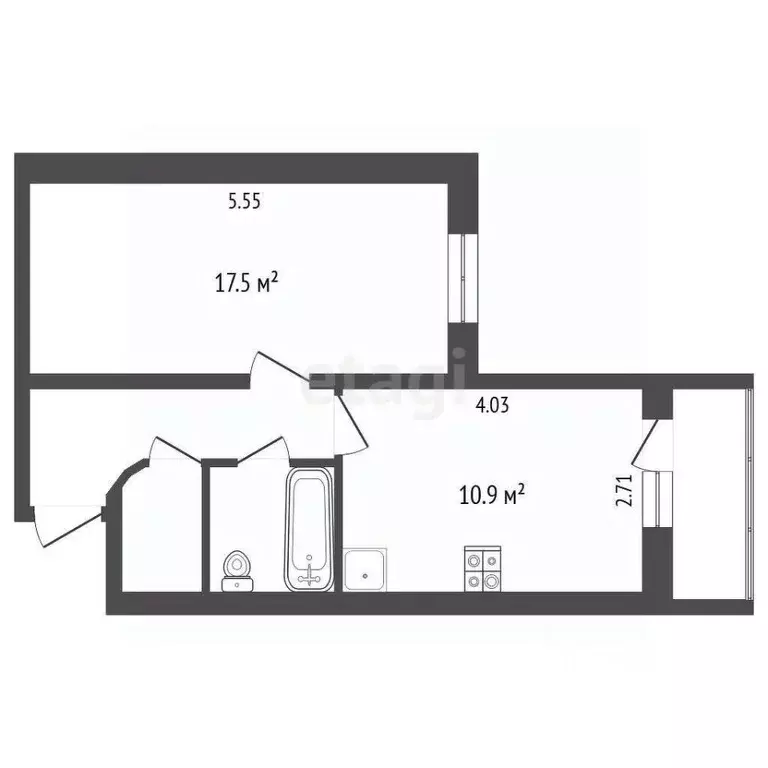 1-к кв. Вологодская область, Вологда Ленинградская ул., 144 (42.9 м) - Фото 2