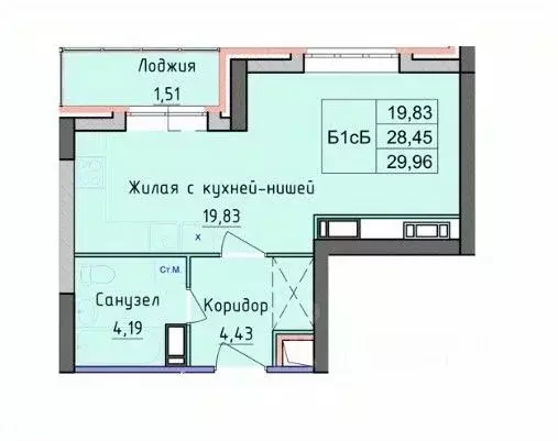 1-к кв. Ярославская область, Ярославль ул. Дядьковская, 19Б (29.96 м) - Фото 1